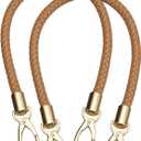 uxcell Leather Purse Strap, 2Pcs 50cm/19.7" PU Braided Purse Replacement Handle for Women's Handbag Underarm Bag Tote (Coffee)