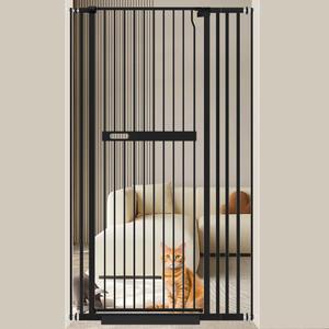 WAOWAO 71" Extra Tall Cat Pet Gate 29.92-37.79" Wide Pressure Mounted Walk Through Swing Auto Close Safety Black Metal Dog Pet Puppy Cat for Indoor Stairs,Doorways WAOWAO 71" Extra Tall Cat Pet Gate 29.92-37.79" Wide Pressure Mounted Walk Through Swing Auto Close Safety Black Metal Dog Pet Puppy Cat for Indoor Stairs,Doorways