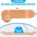 2PCS Skateboard Deck, 31 x 8 Inch 7-Layer Maple Blank Skateboard Deck, Double-Kick Skate Deck