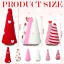 Giegxin 6 Pcs Valentine's Day Cone Tree Table Decorations, 3 Size Mini Tabletop Trees Valentine's Heart Style Pink Red White Yarn Decorations for Table Holiday Party Wedding Home Decor Gift for Her