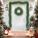 Christmas Cedar Garland for Staircase Real Touch Droopy Bendable Lifelike Faux Xmas Garlands for Decoration Christmas Green Pine Mantle Garland Thanksgiving Table Decorations Outdoor Indoor (60 INCH)