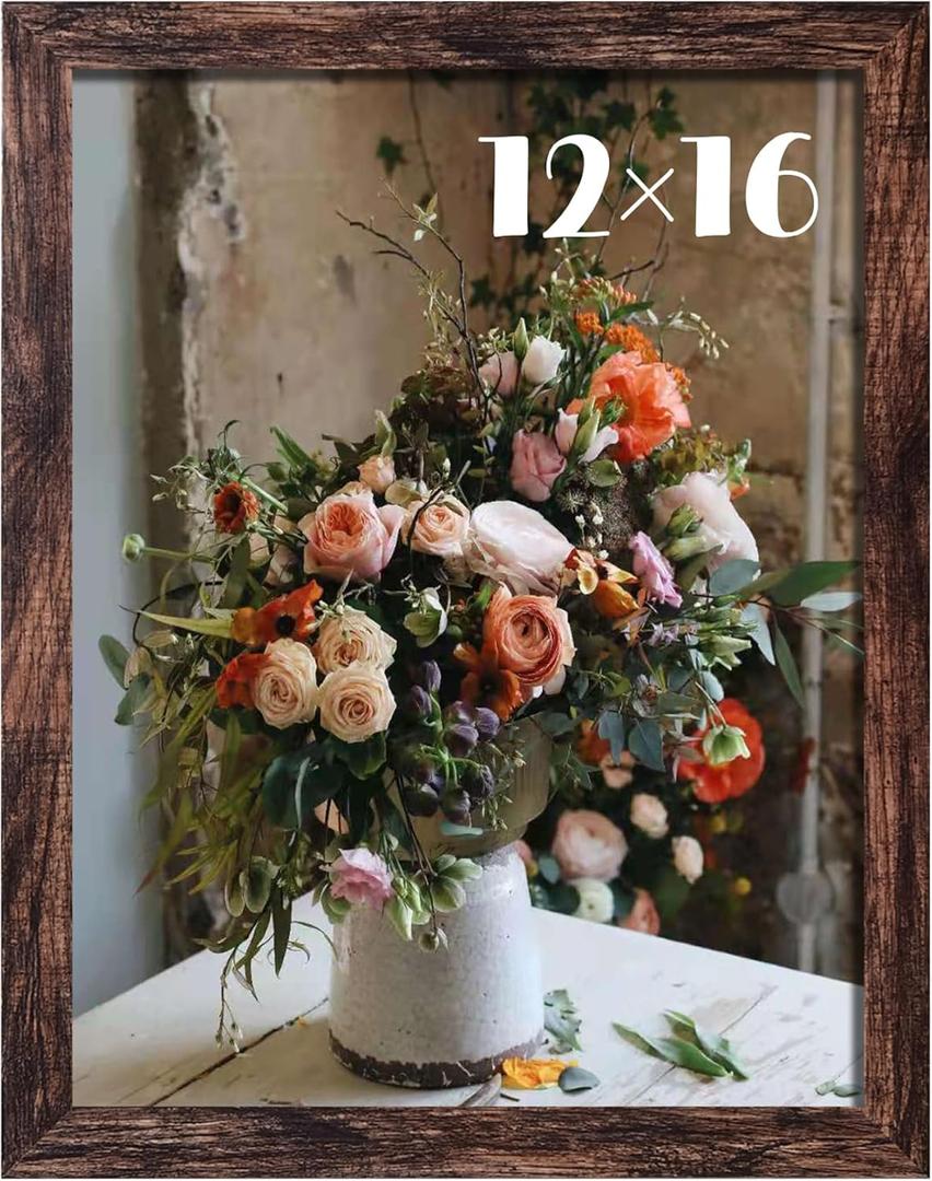 SESEAT 12x16 Frame Wall Hanging Picture Frames, Brown, 1 Pack