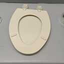 Bemis 1500EC 146 Almond Elongated Molded Wood Toilet Seat with Easy-Clean & Change Hinge