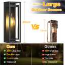 Extra Large Dusk to Dawn Outdoor Lighting-20in Modern Waterproof Sconce Wall Mounted E26 Black Porch Lights Exterior Lighting Fixture for Coach Doorway Patio