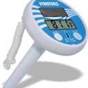 SWIMLINE HYDROTOOLS Solar Powered Digital LCD Thermometer Large Floating Easy Read For Water Temperature Shatter Resistant With String For Outdoor And Indoor Swimming Pools Spas Ponds Bathtubs