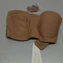 Vertvie Women's Wireless Non-Slip Strapless Bra Seamless Padded Bandeau Bra Comfort Tube Top Push Up Multiway Bralette(Coffee,Large)
