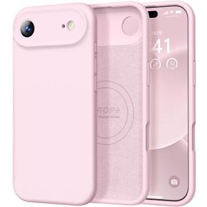 Vooii Magnetic for iPhone Air Case, Compatible with Magsafe (Premium Liquid Silicone) (Integrated Camera Control Button) Anti-Scratch Microfiber Lining for iPhone 17 Air 6.5 inch, Chalk Pink