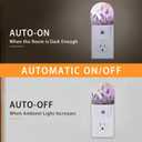 Lavander Flower Butterfly Night Light,Night Lights Plug into Wall with Dusk to Dawn Sensor,Lamp for Bedroom Bathroom Hallway Nightlight for Women Girls