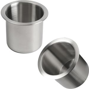 2Pcs Stainless Steel Drop-in Cup Holder 3.3 inch Drink Holder Silver Poker Table Cupholder Insert for Car Boat Couch Cinema Yacht Drink Cup Holder