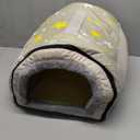 Jiupety Indoor Dog House, 2 in 1 Portable Foldable House Bed with Cover, Pet Tent & Cave Bed for Small Medium Dog, L(21"×17"×15"), Up to 16 Lb, Grey