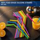 15 FITS ALL TUMBLERS STRAWS - Reusable Silicone Straws for 30 and 20 oz Yeti - Flexible Easy to Clean + 2 Cleaning Brushes - BPA Free, No Rubber Taste Drinking - Best Value for Money Pack, 17 Piece Set