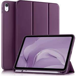 Akkerds Compatible with iPad (A16) 11th Generation Case 11 Inch 2025, for iPad 10th Generation Case 10.9 Inch 2022 with Pencil Holder,Slim Trifold Stand Protective Cover with Soft TPU Back,BerryPurple