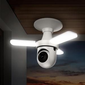 KERUI 2K Light Bulb Camera Outdoor Indoor, 360 Auto Tracking PTZ WiFi Security Camera with Dimmable LED Light, Color Night Vision, AI Motion Detection, Two-Way Audio, E27 Screw in Light Socket