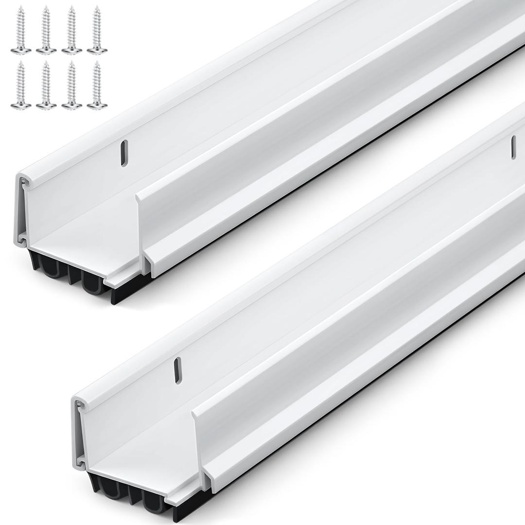 FoldTier 1 Pcs 32'' U Shaped Door Sweep for Bottom of Exterior Door, White