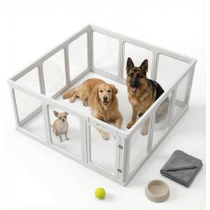 12Pcs Clear Acrylic Plastic Dog Playpen, 23.6 H Lightweight & Easy Assemble Playpen Divider, Durable Safety Play Pen Indoors, Puppy, Cat, Small Animal(White)