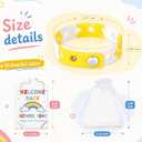 Soulchen 50 Sets Welcome Back to School Silicone Charm Bracelets Gifts Set, Adjustable Rubber Wristband Bracelets with Hole, Organza Bags, Welcome Label Tags for Class Student Reward Party Birthday