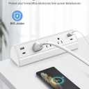 Jgstkcity Desk Clamp Power Strip,40W Total Fast Charging Station,2 PD 20W USB C Ports,Desk Edge Mount Surge Protector for Home, Office,3 Outlets,Fit 1.96" Tabletop Edge,ETL Listed,White
