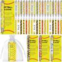 Kosiz 96 Pcs Softball Party Favors Include 24 Softball Ballpoint Pens 24 Cards Keychains Organza Bags for Team Party Decoration Supplies Players Sports Lover Adults