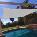 Windscreen4less 14' x 16' Sun Shade Sail Rectangle Outdoor Canopy Cover UV Block for Backyard Porch Pergola Deck Garden Patio (Gray)