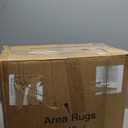 Valenrug Washable Round Area Rugs 8x8 - Stain Resistant 8ft Round Rugs for Living Room, Non Slip Backing Printed Rugs for Bedroom, Folable Machine Washable Area Rug (8ft, Beige)