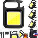 MAKDAK COB Rechargeable Keychain Flashlight 4Pack, High Lumen Super Bright LED Work Light with Magnet,Clip,Bottle Opener for Dog Walking,Car Repair, Emergency,Camping,EDC (4PC)