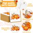 168Pcs Fall Thanksgiving Paper Plates and Napkins for Thanksgiving Fall Theme Autumn Leaves Pumpkin Party Supplies