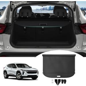 Powerty Cargo Cover for 2024 2025 Chevrolet Chevy Trax Accessories Trunk Cover Retractable Trunk Shielding Shade Cargo Luggage Cover Black