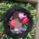 Briful 24 Inch Fall Wreath for Front Door, Autumn Floral Wreath | With Silk Peonies Orange Rose, Berries, for Thanksgiving Harvest Festival, Indoor Outdoor Farmhouse Wall Window Decor