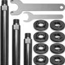 Angle Grinder Attachments Kit with 3 Extension Rods (5.5"/4"/3"), 4 Sets Flange Nut Assemblies & 2 Spanner Wrench - 5/8"-11 Thread Compatible with DeWalt Milwaukee Makita Bosch Grinder Accessories