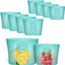 Reusable Sandwich & Snack Bags, 8 Pack 100% Silicone Food Storage Bags Stand Up Zip Lock for Food Container, Freezer Microwave Oven Dishwasher Safe, 4 Small 4 Extra Small, Aqua