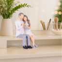 Couple Heart Hand Statue Sitting Sculpture, Wedding for Couple, Bride and Groom Figurines Couples Bedroom Decor, A Romantic Expression of Love, Best Gifts for Valentine's Day