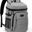 Tuwubi Cooler Backpack 35/42 Cans, Backpack Coolers Insulated Leak Proof for Men Women, Waterproof Soft Sided Lunch Camping Beach Travel Ice Chest Backpack Cooler Bag (Medium, Grey)