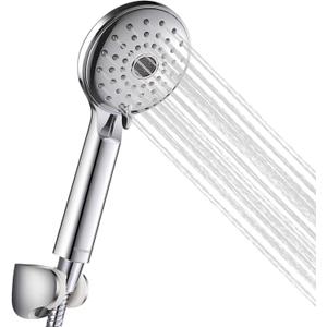 HOPOPRO High Pressure Handheld Shower Head Set with Gentle Spray Mode, Spring Mode for Women, Icnlding 59 Inch Stainless Steel Hose, Adjustable Bracket, Leak-Proof Teflon Tape, Rubber Washers