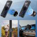 360 Rotatable Vacuum Magnetic Phone Holder for Car, One-Hand Operation Suction Phone Mount, Strong Magnetic Car Phone Stand for iPhone, All Smartphones (Gym/Airplane/Gym/Desktop/Any Surface) (Black)