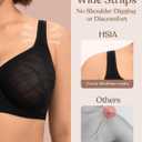 HSIA Minimizer Bras for Women Full Coverage Underwire Plus Size Unlined Mesh Jacquard Bra with Wide Straps (Black)