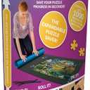 Buffalo Games - Roll-Up Puzzle Mat - Puzzle Saver and Assembly Accessory - Felt Mat - Fits up to 1500 Piece Puzzle - Black (Blue)