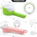 6Pcs Bag Spout Clip,Bag Clips for Food,Snack Sealing Clips with Pour Spouts,Kitchen Chip with 4pcs Adhesive Hooks, for Cereal Kitchen Food Storage Organization(2L+4S)