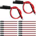 Frienda 8 Pack 12 Awg SAE Connectors Cable 1 Feet SAE Extension Cable Compatible with 2 Pin Single Plug Disconnect, Power Automotive Extension Connectors for Motorcycles, Cars, Solar Panels, Chargers