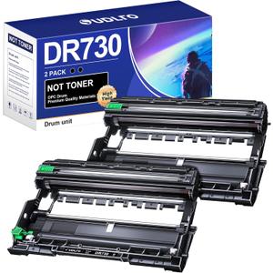 Compatible DR730 (Not Toner) Replacement for Brother Drum DR730 DR-730 Compatible with MFC-L2750DW HL-L2370DW MFC-L2710DW HL-L2350DW DCP-L2550DW Printer (2 Pack, Black)