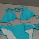 Daci Women Plus Size Triangle Bikini Sets Two Piece Double Straps Halter Swimsuit Side Tie String Sexy Bathing Suits Turquoise 18 Plus