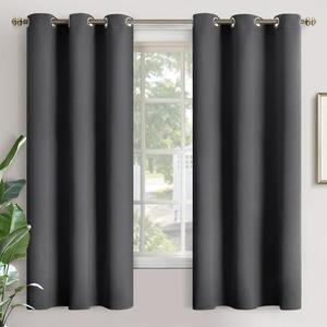 YoungsTex Blackout Curtains 68 Inches Length - Thermal Insulated with Grommet Room Darkening Window Drapes for Living Room Bedroom, 2 Panels, 42 x 68 Inch, Black