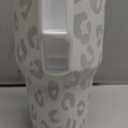 Frost Buddy Thicc Buddy - 50 oz Stainless Steel Vacuum Insulated Tumbler with Lid and Straw for Water - Travel Mug Cupholder Friendly - Gifts for Women Men Him Her (White Leopard)