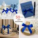 2 x Royal Blue Satin Ribbon 1 Inch x 50 Yards Double Faced Ribbon for Boy Gift Wrap, Graduation & Decorations