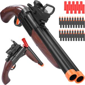 Eaciilee Toy Gun Soft Bullet Shotgun Toy Educational Model Shooting Games (Double Barrel)