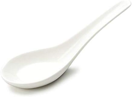 12 Pieces Super White Ceramic Spoons Sunrise Kitchen Supply (5.0" L)