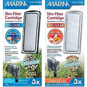 Marina (3 of Each) Slim Filter Carbon Plus Ceramic Cartridges and Zeolite Plus Ceramic Cartridges