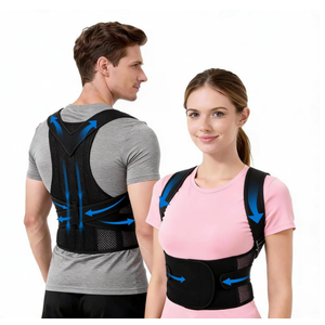 2pcs Back Brace Support Posture Corrector for Women & Men – Full Back Support for Upper, Mid & Lower Back Pain Relief, Ergonomic 3-in-1 System Improves Posture & Helps with Slouching, Rounded Shoulders, L (33–37 in waist) 