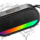 Portable Bluetooth Speaker with LED Lights, 24W Loud Sound Punchy Bass, Portable Wireless Up to 10H Playtime, Built-in Mic Bluetooth 5.3, IPX6 Waterproof Wireless Speaker for Home/Outdoor/Party/Beach