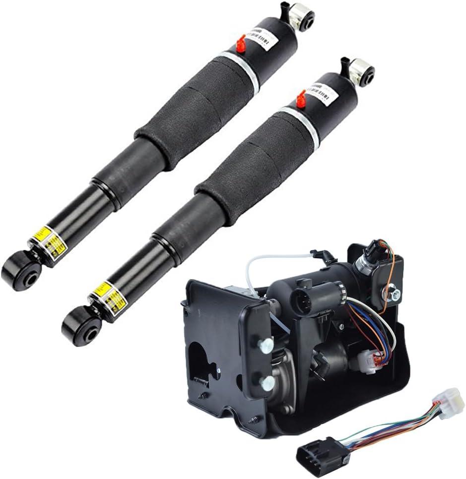2 PCS Air Suspension shocks+ 1 PC Air Compressor Fit For Escalade Suburban Tahoe Yukon Reference OEM 1575626 19299545