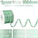 MEEDEE Sage Green Satin Ribbon 1/4 Inch Lux Satin Double Sided 100 Yards Thin Sage Ribbon for Crafts, Gift Wrapping, Ornaments, Holiday Decorating, Hair Bow, Wedding, Birthday, Party Supplies